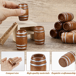 Wood Barrels Miniature Ornaments&nbsp;DJEW-WH0043-110A-01