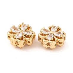 Brass Micro Pave Clear Cubic Zirconia Beads&nbsp;KK-S389-21G