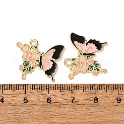 合金エナメルチャーム  蝶  ゴールドカラー  19.5x22x1.5mm  穴：1.8mm&nbsp;X1-FIND-H051-01B-G