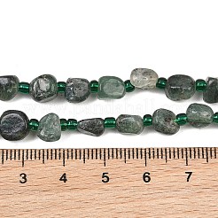 天然のグリーンクォーツビーズ連売り  ナゲット  グレードA  6~10x6~8.5x3.5~5.5mm  穴：0.8mm  約43~49個/連  15.75''（40センチメートル）&nbsp;GG-CBA3A44-C10-01