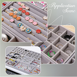 15 Grids Rectangle Wood Covered with Velvet Jewelry Trinket Display Trays&nbsp;AJEW-WH20054-062G-02