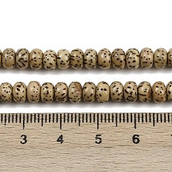 天然ルドラークシャ菩提樹シードビーズ連  数珠  ブッダ釈迦ビーズ  ディスク  ダークカーキ  6x3.5~4mm  穴：1mm  約169個/連  24.80''（63センチメートル）&nbsp;WOOD-B010-D03-4x6mm
