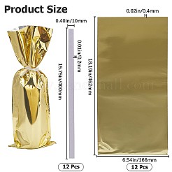プラスチック包装袋  アルミメッキ  文字列付き  赤ワインの包装用  長方形  シャンパンイエロー  46.2x16.6x0.04cm&nbsp;ABAG-WH0046-02
