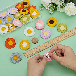 バックパックの服に使えるポリエステル製ラペルピン 24色 8個  花  ミックスカラー  40mm  3個/カラー&nbsp;JEWB-FG0001-56