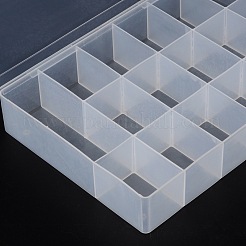 蓋付きの透明なプラスチック製の保存容器  17のコンパートメント  幅18cm  27センチの長さ  高さ4.6センチ&nbsp;C040Y