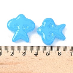 ペイントガラスビーズを焼く  スター  ディープスカイブルー  24.5x24.5x7.5mm  穴：1.2~1.4mm&nbsp;LAMP-D303-05E