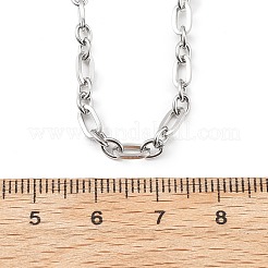3.5mm 304ステンレススチール製オーバルリンクチェーンネックレス  変色しない  ステンレス鋼色  19.88インチ（50.5cm）&nbsp;NJEW-T016-08P