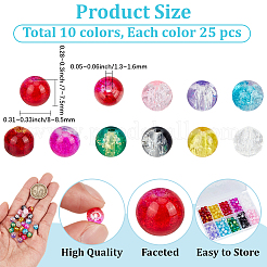250Pcs 10 Colors Spray Painted Crackle Glass Beads&nbsp;CCG-PA0001-05