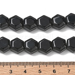 天然石オブシディアンビーズ連売り  六角  10~10.5x11~11.5x6.5~7mm  穴：1mm  約37~38個/連  15.04~15.16''（38.2~38.5センチメートル）&nbsp;G-G463-A06-10x11mm