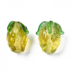 手作りランプワークビーズ  パイナップル  きいろ  13~15x12~14x12~14mm  穴：1~1.4mm&nbsp;X-LAMP-N029-005