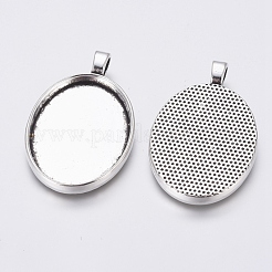Alloy Pendant Cabochon Settings&nbsp;PALLOY-2421-AS-LF