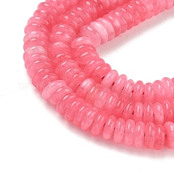 染め加工天然石ホワイトジェイドビーズ連売り  滑らかなロンデル  ライトコーラル  6.5x2mm  穴：1.1mm  約167個/連  14.76''（37.5センチメートル）&nbsp;GG-CBAC08A-A01-01