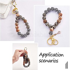 60 Pcs 15mm Silicone Beads Loose Silicone Beads Kit Leopard Print Silicone Beads for Keychain Making Bracelet Necklace&nbsp;JX309A