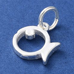 925 Sterling Silver Hollow Fish Charms with Jump Rings&nbsp;STER-E071-01S-09