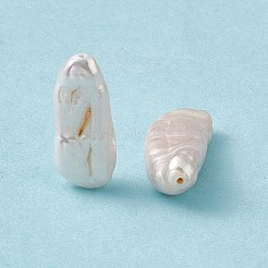 バロック天然ケシパールビーズ  長方形  貝殻色  21.5~23.5x9~9.5x5~5.5mm  穴：0.6mm&nbsp;PEAR-N020-H05