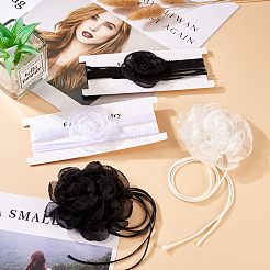 4Pcs 4 Styles Cloth & Polyester Flower Collar Choker Necklaces Set for Women Bride Wedding Party&nbsp;AJEW-TA0001-27