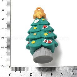 クリスマステーマのPVCペンダント  クリスマスツリー  58.5x31.5x22mm  穴：3mm&nbsp;LS-KY-P019-02D