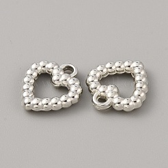 アクリルパーツ  ハートチャーム  プラチナ  14.5x13x2.5mm  穴：1.6mm&nbsp;FIND-TAC0017-31H