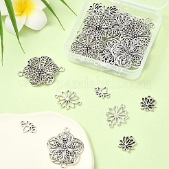 25Pcs 5 Styles Tibetan Style Alloy Connector Charms&nbsp;TIBE-YW0001-60
