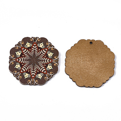Printed Basswood Pendants&nbsp;WOOD-S045-007G