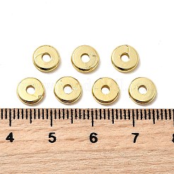 真鍮ビーズ  長持ちメッキ  ラックめっき  フラットラウンド  ゴールドカラー  7x2mm  穴：2mm&nbsp;KK-H091-01D-G