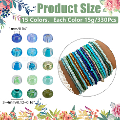 225G 15 Styles Glass Seed Beads&nbsp;SEED-WR0001-14