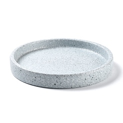 丸い磁器フラットラウンドジュエリープレート  セラミックトレイティーホルダー  リング用  ネックレスとイヤリングの収納  ライトスチールブルー  170x25mm  内径：150mm&nbsp;DJEW-I015-01