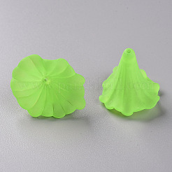 透明なアクリルビーズ  オランダカイウユリ  艶消し  芝生の緑  40.5x33x35mm  穴：1.8mm  約135個/500g&nbsp;BSF796-C18