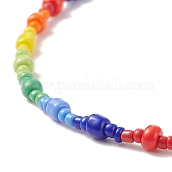 Glass Seed Beaded Necklace for Women&nbsp;NJEW-JN03931