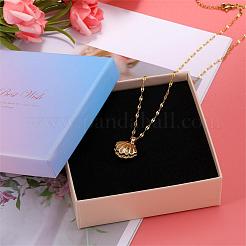Seashell Pearl Necklace Clear Cubic Zirconia Shell Cage Dangle Necklace Summer Scallop Choker Charm Stainless Steel Jewelry for Women Beach&nbsp;JN1114A