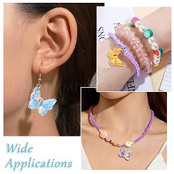 60個6色不透明樹脂ペンダント  花と蝶  プラチナトーンループ付き  ミックスカラー  25x24.5x7mm  穴：1.8mm  10個/カラー&nbsp;RESI-CJ0005-32