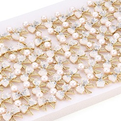 Bowknot Brass Micro Pave Clear Cubic Zirconia Dangle Stud Earrings&nbsp;PEAR-N017-07C