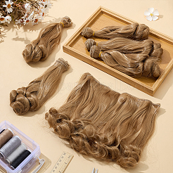 人形用ウィッグ6個  DIYの女の子のためのbjdメイキングアクセサリー  淡い茶色  203~205x70~80mm&nbsp;DIY-ME0001-59C