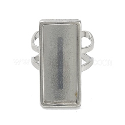 304 Stainless Steel Cuff Ring Components&nbsp;STAS-U059-02P