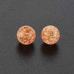 クリアクラックアクリルビーズ  ラウンド  砂茶色  8x7mm  穴：1.8~2mm  約112個/33g&nbsp;LS-MACR-S373-66-N05