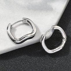 真鍮製フープピアス  プラチナメッキ  15x18x6mm&nbsp;EJEW-D320-12P