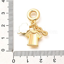 Brass Enamel Sport European Dangle Charms&nbsp;KK-U048-03G-01