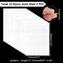 32個 16スタイル 紙製古代ヘアピン DIYツール素材  混合図形  295x210x0.5mm  2個/スタイル&nbsp;DIY-PH0023-46