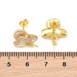 Brass Enamel Stud Earring Findings&nbsp;KK-CBA58F9-01G-05