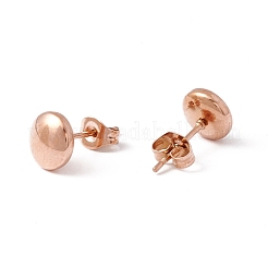 6 Pairs 304 Stainless Steel Flat Round Stud Earrings for Women&nbsp;EJEW-A067-20