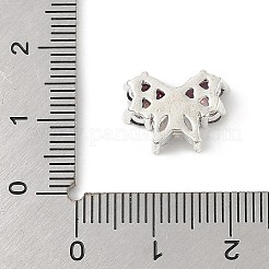 真鍮製マイクロパヴェキュービックジルコニアペンダント  蝶のチャーム  鉛フリー＆カドミウムフリー  長持ちメッキ  銀  10.5x13.5x5.5mm  穴：1mm&nbsp;KK-K297-25S