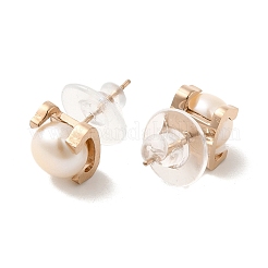 Natural Pearl Stud Earrings&nbsp;EJEW-K268-01KCG