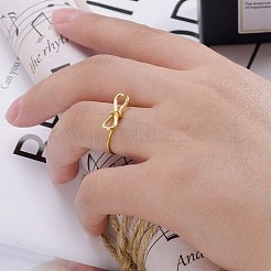 Stylish 304 Stainless Steel Bowknot Open Cuff Ring for Women Daily Wear&nbsp;LS-GB8358-2