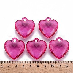 透明なアクリルパーツ  多面カット  ハート  カメリア  31.5x29x12.5mm  穴：4mm  約90個/500g&nbsp;TACR-T024-03B-906