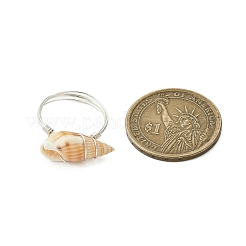 Natural Spiral Shell Finger Rings&nbsp;RJEW-TA00172-02