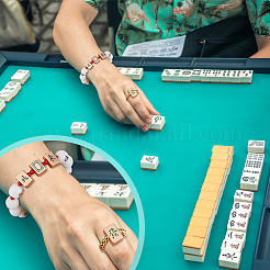 麻雀ビーズセット  丸い不透明アクリルビーズ14個入り  長方形の亜鉛合金エナメルヨーロッパビーズ7個  大穴ビーズ  ミックスカラー  11~13.5x9.5~10.5x6~10.5mm  穴：1.8~4mm&nbsp;FIND-OC0013-95