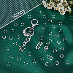 300 個真鍮オープン丸カン  鋸で切ったシームレスな丸型  カドミウムフリー＆鉛フリー  プラチナ  10x1mm  18ゲージ  内径：8mm  300個/セット&nbsp;KK-UN0004-19P
