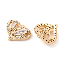 Brass Micro Pave Clear Cubic Zirconia Pendants&nbsp;KK-S389-13G