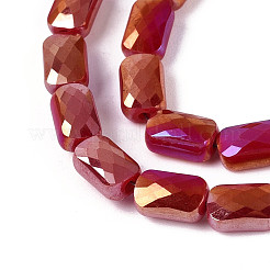 Electroplate Opaque Solid Color Glass Beads Strands&nbsp;EGLA-N002-25-A01