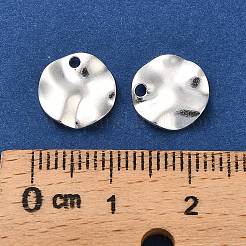 真鍮製チャーム  フラットラウンドのチャーム  カドミウムフリー＆鉛フリー  925銀メッキ  10x2mm  穴：1.2mm&nbsp;KK-F907-06S